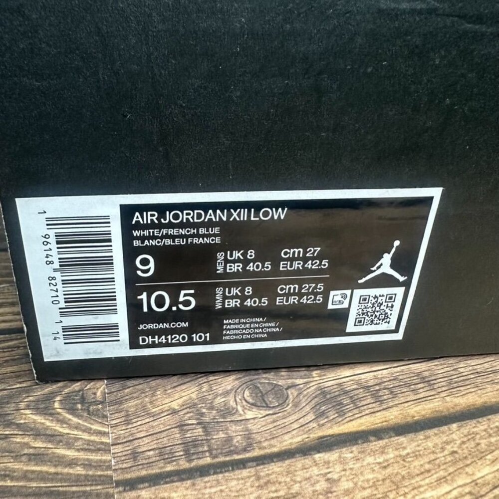 Nike Air Jordan XII Low Golf Shoes NWT *IN BOX* Size 9 (DH4120 101) White/Blue - Picture 9 of 15